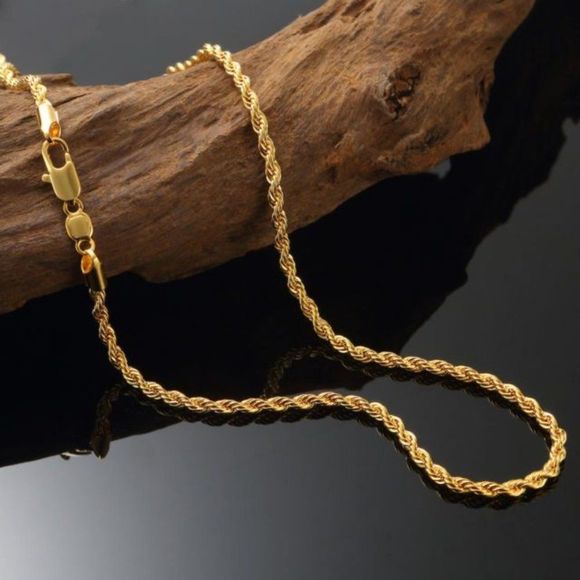 18K GOLD ROPE CHAIN! HIGH QUALITY NEW